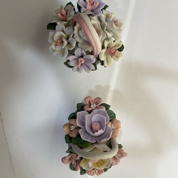 Vintage Capodimonte Floral Basket - Picture 2 of 4